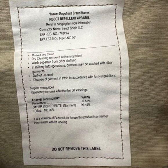 Insect Shield Army Combat Uniform Trousers Camo Cargo Pants Size Medium Short - Picture 6 of 6